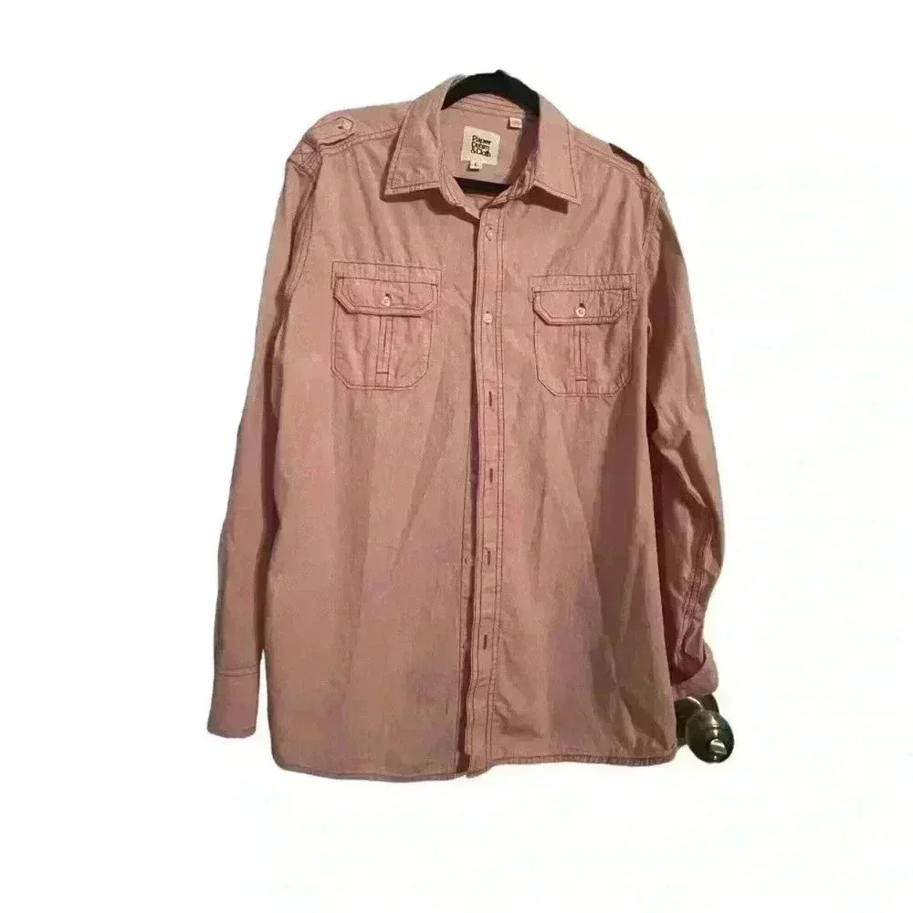 Paper Denim & Cloth men's large Red long sleeve button up mt27